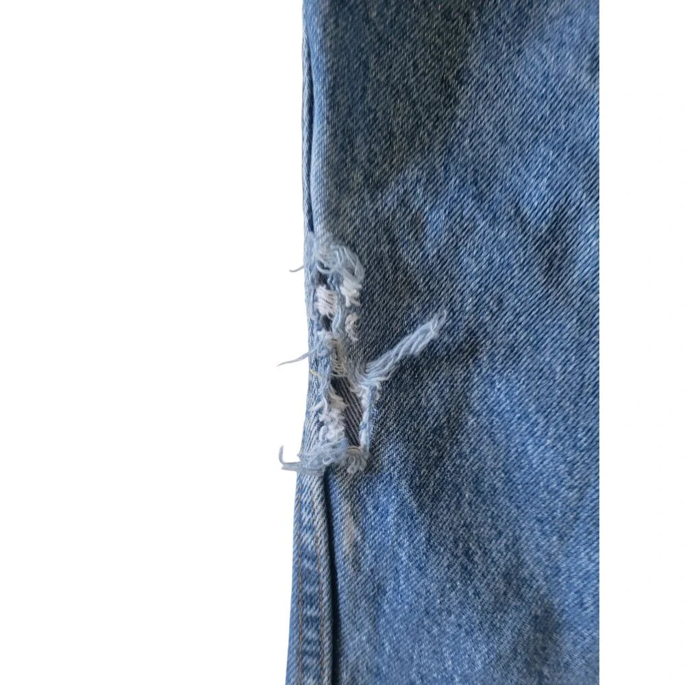 Vintage 80s Levis 517 Bootcut Jeans USA Made Distressed 40x30 Med Wash Denim Men